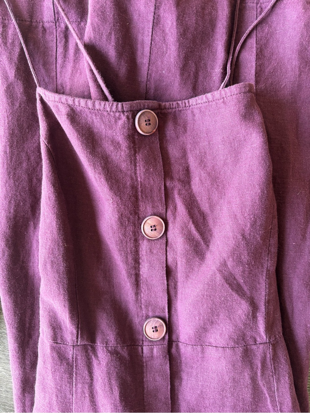 Zara Plum Button-Front Spaghetti Strap Midi Dress - Picture 6 of 6